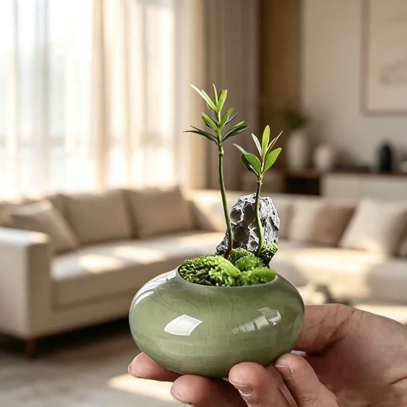 Mini Maceta con Efecto de Grie - Echeveria Succulent reseña y precio